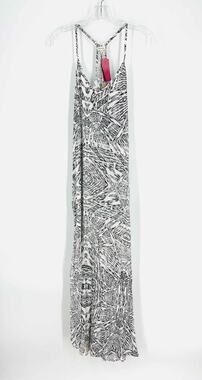 Felicite Size 4 White/Black Print NEW Designer Dress Maxi